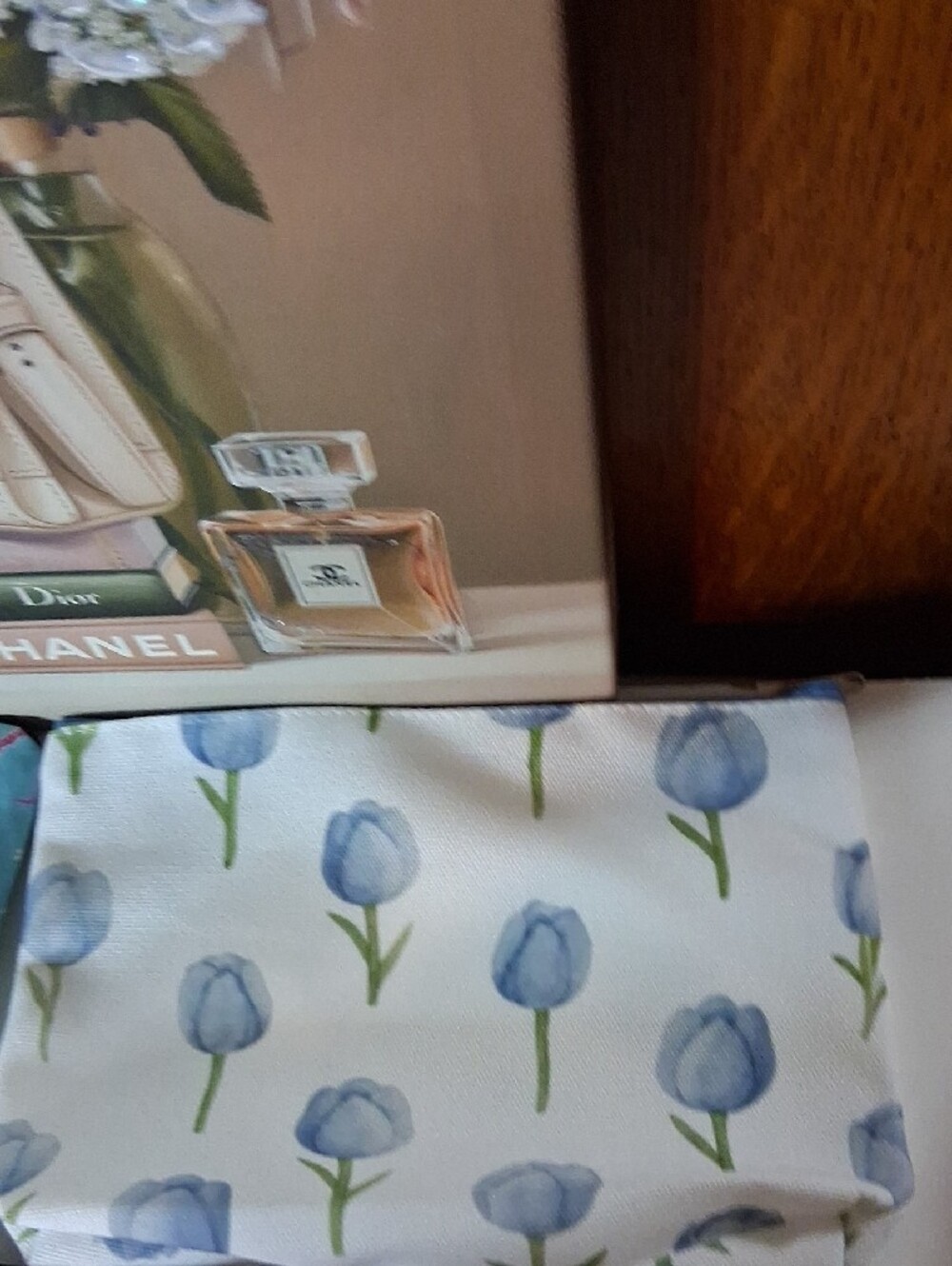 Set of 3 Floral & Flamingo Cosmetic Pouches - Pink, Teal, White - Picture 3 of 5